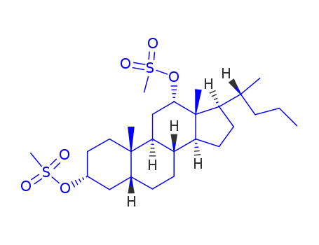 Molecular Structure of 1259-03-6 ((3alpha,5beta,12alpha)-cholane-3,12-diyl dimethanesulfonate)