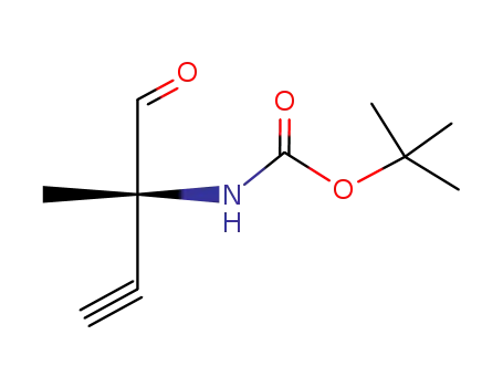 Molecular Structure of 125414-52-0 (Carbamic acid, (1-formyl-1-methyl-2-propynyl)-, 1,1-dimethylethyl ester, (R)-)