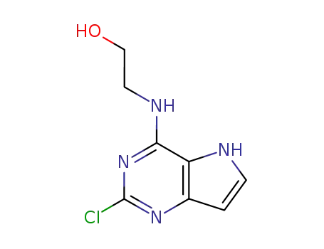 Molecular Structure of 114684-99-0 (2-[(2-chloro-5H-pyrrolo[3,2-d]pyrimidin-4-yl)amino]ethanol)