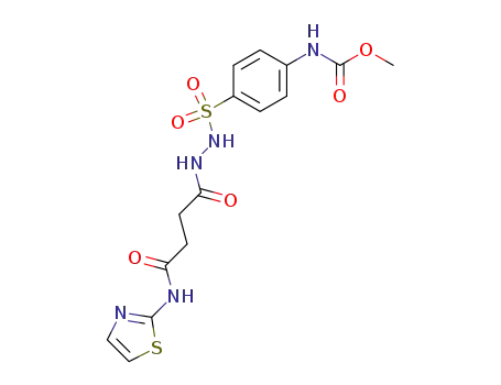 Molecular Structure of 124861-91-2 (methyl [4-({2-[4-oxo-4-(1,3-thiazol-2-ylamino)butanoyl]hydrazino}sulfonyl)phenyl]carbamate)