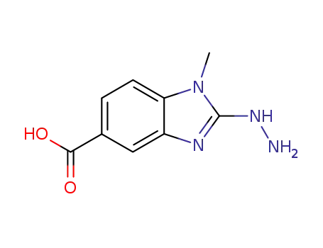 Molecular Structure of 114804-44-3 (1H-Benzimidazole-5-carboxylicacid,2-hydrazino-1-methyl-(9CI))