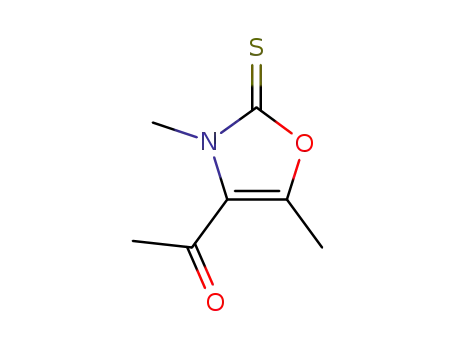 Molecular Structure of 124852-94-4 (Ethanone, 1-(2,3-dihydro-3,5-dimethyl-2-thioxo-4-oxazolyl)- (9CI))