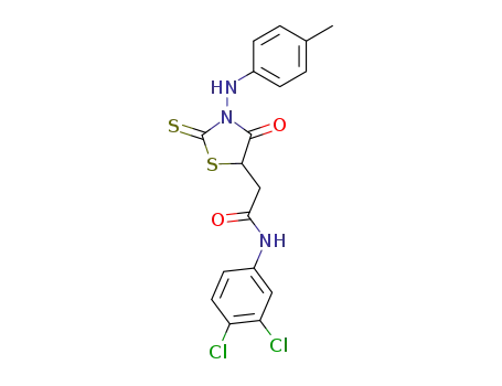<i>N</i>-(3,4-dichloro-phenyl)-2-[3-(4-methyl-anilino)-4-oxo-2-thioxo-thiazolidin-5-yl]-acetamide