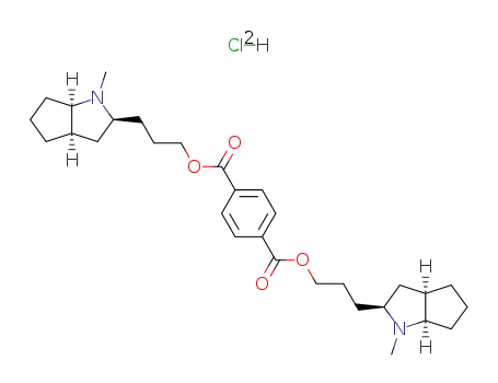 Molecular Structure of 125503-51-7 (3-[(2R,3aS,6aS)-1-methyloctahydrocyclopenta[b]pyrrol-2-yl]propyl 3-(1-methyloctahydrocyclopenta[b]pyrrol-2-yl)propyl benzene-1,4-dicarboxylate dihydrochloride)