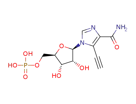 Molecular Structure of 126004-36-2 (5-ethynyl-1-(5-O-phosphonoribofuranosyl)imidazole-4-carboxamide)