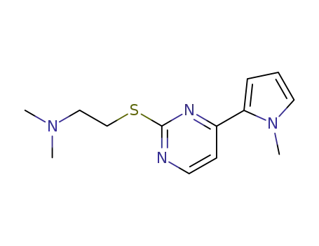 Molecular Structure of 113669-49-1 (N,N-dimethyl-2-{[4-(1-methyl-1H-pyrrol-2-yl)pyrimidin-2-yl]sulfanyl}ethanamine)