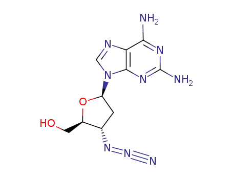 Molecular Structure of 114753-52-5 (3'-azido-2,6-diaminopurine-2',3'-dideoxyriboside)
