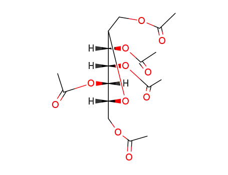 Molecular Structure of 115224-88-9 (L-glycero-L-galacto-Heptitol, 2,6-anhydro-, pentaacetate)
