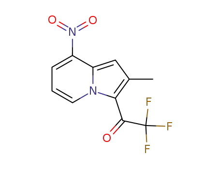 Molecular Structure of 115058-17-8 (2,2,2-Trifluoro-1-(2-methyl-8-nitro-indolizin-3-yl)-ethanone)