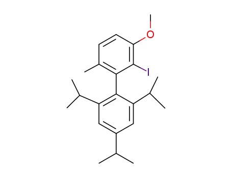 Molecular Structure of 1351403-03-6 (2-iodo-2',4',6'-triisopropyl-3-Methoxy-6-Methylbiphenyl)