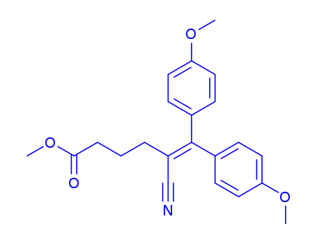 Molecular Structure of 115499-64-4 (methyl 5-cyano-6,6-bis(4-methoxyphenyl)hex-5-enoate)