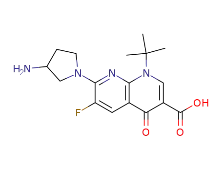 7-(3-Amino-1-pyrrolidinyl)-1-(1,1-dimethylethyl)-6-fluoro-1,4-dihydro-4-oxo-1,8-naphthyridine-3-carboxylic acid