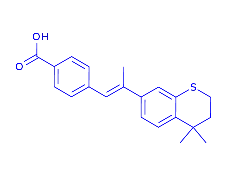 Molecular Structure of 115473-68-2 (4-[(1E)-2-(4,4-dimethyl-3,4-dihydro-2H-thiochromen-7-yl)prop-1-en-1-yl]benzoic acid)