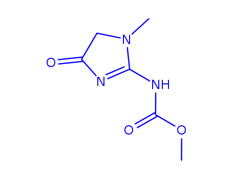 Molecular Structure of 115012-02-7 (Carbamic  acid,  (4,5-dihydro-1-methyl-4-oxo-1H-imidazol-2-yl)-,  methyl  ester  (9CI))