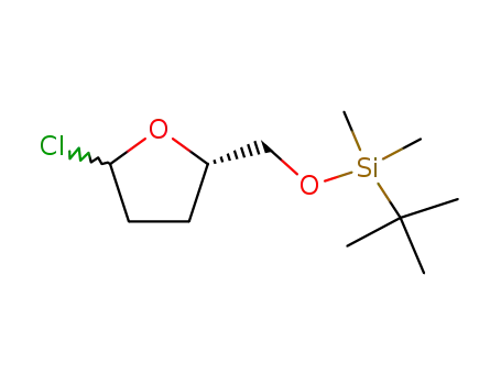 Molecular Structure of 131487-19-9 (2,3-dideoxy-5-O-<(1,1-dimethylethyl)dimethylsilyl>-α/β-D-glycero-pentofuranosyl chloride)