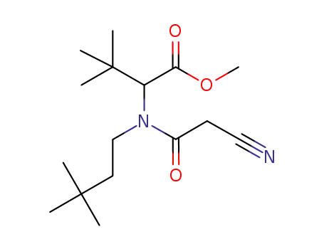 Molecular Structure of 1162665-53-3 (L-Valine, N-(2-cyanoacetyl)-N-(3,3-dimethylbutyl)-3-methyl-, methyl ester)