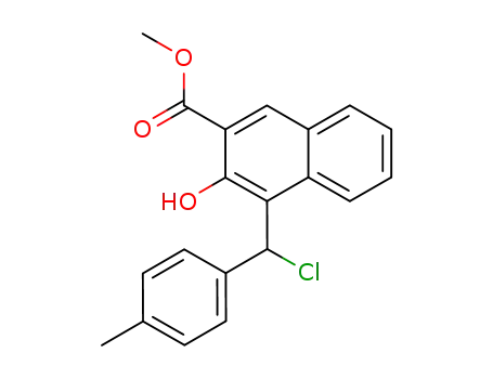 Molecular Structure of 861073-40-7 (4-(α-chloro-4-methyl-benzyl)-3-hydroxy-[2]naphthoic acid methyl ester)