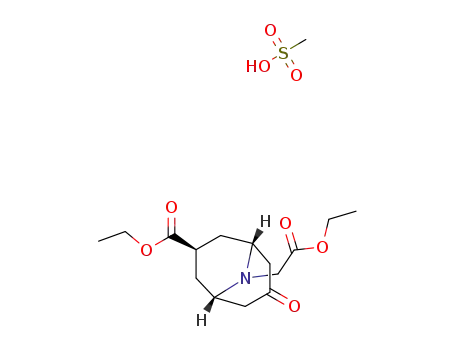 7-ethoxycarbonyl-9-(ethoxycarbonyl-methyl)-9-azabicyclo[3.3.1]nonan-3-one methanesulfonate