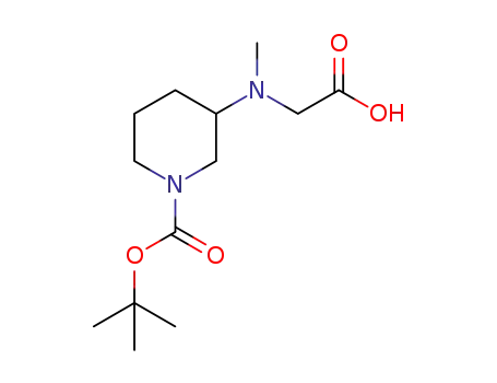 Molecular Structure of 1353963-16-2 (3-(CarboxyMethyl-Methyl-aMino)-piperidine-1-carboxylic acid tert-butyl ester)