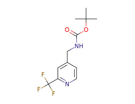 Molecular Structure of 916210-33-8 (tert-butyl ((2-(trifluoromethyl)pyridin-4-yl)methyl)carbamate)