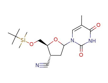 Molecular Structure of 117174-39-7 (Thymidine,3'-cyano-3'-deoxy-5'-O-[(1,1-dimethylethyl)dimethylsilyl]- (9CI))