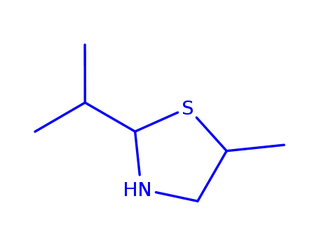 Molecular Structure of 116112-98-2 (5-methyl-2-(1-methylethyl)-1,3-thiazolidine)