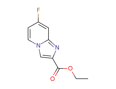 Molecular Structure of 1260798-14-8 (7-Fluoro-imidazo[1,2-a]pyridine-2-carboxylic acid ethyl ester)