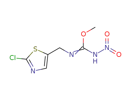 Molecular Structure of 187149-02-6 (N-(2-chlorothiazol-5-ylmethyl)-O-methyl-N'-nitroisourea)