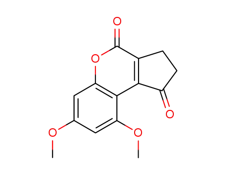 Molecular Structure of 1150-37-4 (7,9-dimethoxy-1,2-dihydrocyclopenta[c]chromene-3,4-dione)