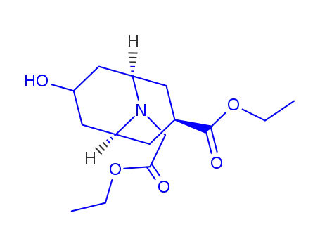 Molecular Structure of 115956-04-2 (7-Ethoxycarbonyl-9-(ethoxycarbonylmethyl)-9-azabicyclo[3,3,1]nonan-3-ol)