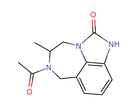 Molecular Structure of 126234-03-5 (6-acetyl-5-methyl-4,5,6,7-tetrahydroimidazo[4,5,1-jk][1,4]benzodiazepin-2(1H)-one)