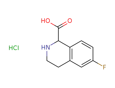 Molecular Structure of 1260637-74-8 (6-FLUORO-1,2,3,4-TETRAHYDRO-ISOQUINOLINE-1-CARBOXYLIC ACID HYDROCHLORIDE)