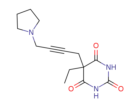 Molecular Structure of 1153-13-5 (5-ethyl-5-[4-(pyrrolidin-1-yl)but-2-yn-1-yl]pyrimidine-2,4,6(1H,3H,5H)-trione)