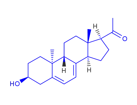 Molecular Structure of 1819-14-3 ((3β,9β,10α)-3-Hydroxy-pregna-5,7-dien-20-one)