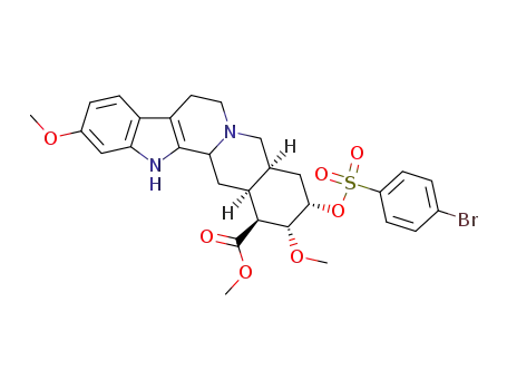 Molecular Structure of 1262-67-5 (18β-Hydroxy-11,17α-diMethoxy-3β,20α-yohiMban-16β-carboxylic Acid Methyl, p-BroMobenzenesulfonate Ester)