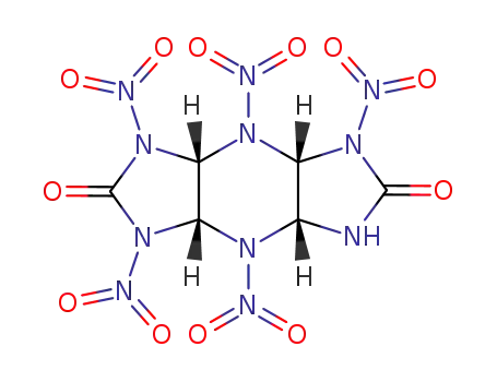 Molecular Structure of 133816-46-3 (cis-syn-cis-2,6-Dioxo-1,3,4,5,8-pentanitrodecahydro-1H,5H-diimidazo<4,5-b:4',5'-e>pyrazine)