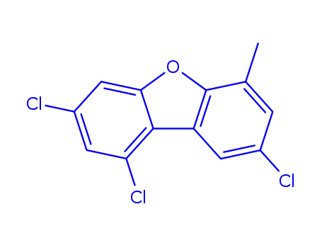 Molecular Structure of 118174-38-2 (1,3,8-Trichloro-6-methyldibenzofuran)