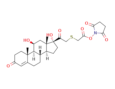 Molecular Structure of 125118-27-6 (N-hydroxysuccinimide (11β,17α-dihydroxy-4-pregnene-3,20-dion-21-ylthio)acetate)