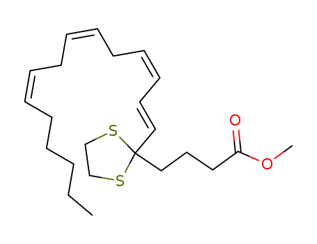 Molecular Structure of 201273-28-1 (4-[((1E,3Z,6Z,9Z)-2-Pentadeca-1,3,6,9-tetraenyl)-[1,3]dithiolan-2-yl]-butyric acid methyl ester)