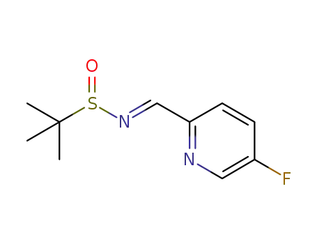 Molecular Structure of 1174755-26-0 (N-[(1E)-(5-fluoropyridin-2-yl)methylene]-2-methylpropane-2-sulfinamide)