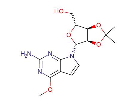 7H-Pyrrolo[2,3-d]pyrimidin-2-amine, 4-methoxy-7-[2,3-O-(1-methylethylidene)-beta-D-ribofuranosyl]-