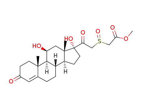 Molecular Structure of 114967-90-7 (methyl {[(8xi,9xi,11beta,14xi)-11,17-dihydroxy-3,20-dioxopregn-4-en-21-yl]sulfinyl}acetate)