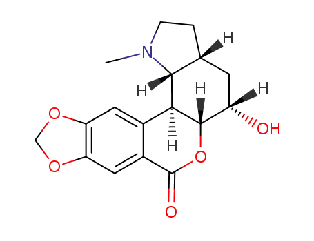 Molecular Structure of 29073-38-9 ([1,3]Dioxolo[6,7][2]benzopyrano[3,4-g]indol-7(1H)-one,2,3,3a,4,5,5a,12b,12c-octahydro-5-hydroxy-1-methyl-, (3aR,5R,5aS,12bS,12cR)-)