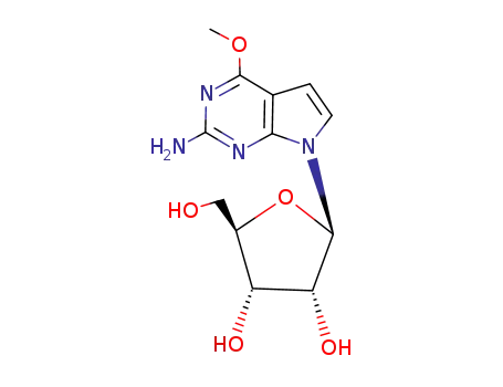 Molecular Structure of 115479-42-0 (4-Methoxy-7--D-ribofuranosyl-7H-pyrrolo[2,3-d]pyrimidin-2-amine)