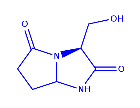 Molecular Structure of 126101-06-2 (3-(hydroxymethyl)dihydro-1H-pyrrolo[1,2-a]imidazole-2,5(3H,6H)-dione)