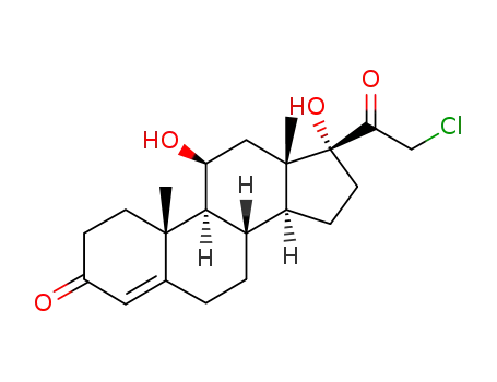 Molecular Structure of 65208-85-7 (21-chloro-11,17-dihydroxy-pregn-4-ene-3,20-dione)