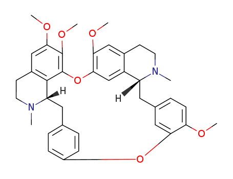 2H-1,24:12,15-Dietheno-6,10-metheno-16H-pyrido[2',3':17,18][1,10]dioxacycloeicosino[2,3,4-ij]isoquinoline,3,4,4a,5,16a,17,18,19-octahydro-9,21,22,26-tetramethoxy-4,17-dimethyl-,(4aR,16aS)- (9CI) cas  
