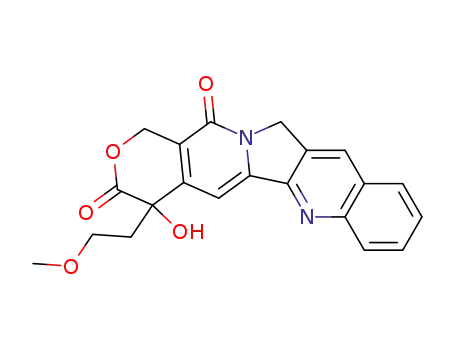 Molecular Structure of 73427-84-6 (4-Hydroxy-4-(2-methoxy-ethyl)-1,12-dihydro-4H-2-oxa-6,12a-diaza-dibenzo[b,h]fluorene-3,13-dione)