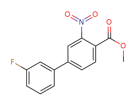 Molecular Structure of 887244-16-8 (methyl 3'-fluoro-3-nitro-4-biphenylcarboxylate)
