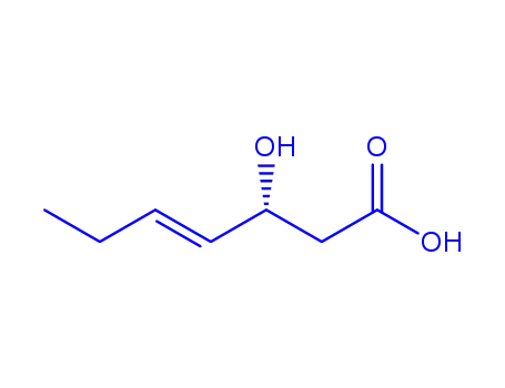Molecular Structure of 1263035-64-8 (trans-3-Hydroxyhept-4-enoic acid)